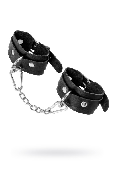 Наручники-браслеты Pecado BDSM, мини со скруглёнными углами,чёрные