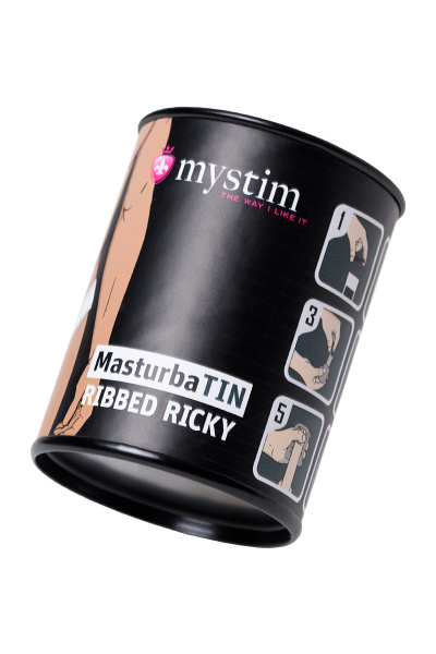 Мастурбатор Mystim Masturbatin Ribbed Ricky, белый , 4.5 см