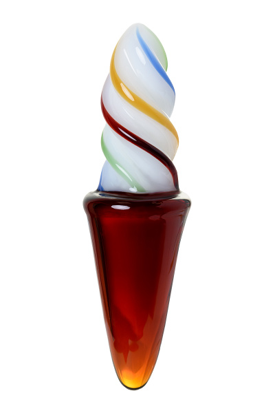 Анальная втулка Sexus Glass,стекло,цветная, 11,6 см, Ø 2,7
