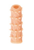Насадка KOKOS реалистичная с дополнительной стимуляцией, TPE, телесная, 14 см