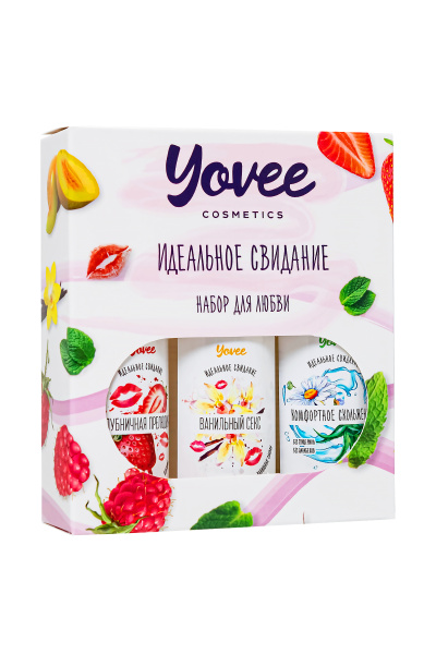 Набор гелей-смазок Yovee для любви(Комфортное скольжение+Клубничная прелюдия+Ванильный секс),3х50 мл