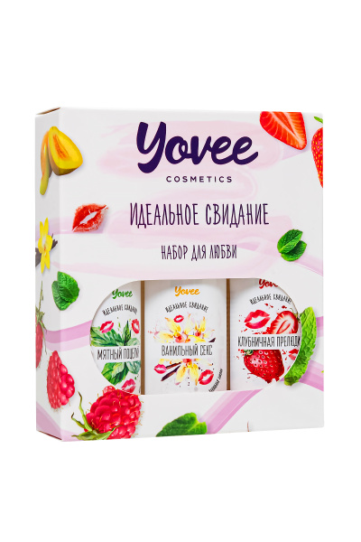 Набор гелей-смазок Yovee для любви (Клубничная прелюдия+Мятный поцелуй+Ванильный секс),3х50 мл