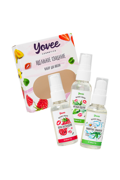 Набор гелей-смазок Yovee для любви(Комфортное скольжение+Волна наслаждения+Мятный поцелуй),3х50 мл