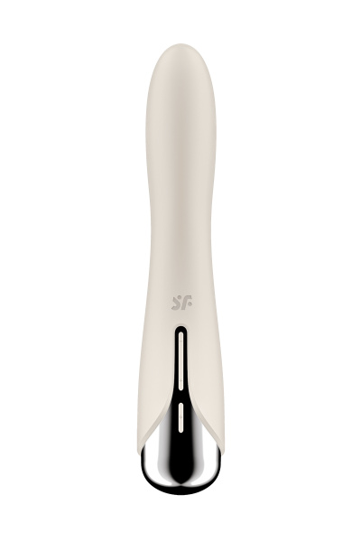 Вибратор для точки G  с ротацией Satisfyer Spinning Vibe 1, силикон, бежевый, 17,8 см