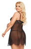 Ночная сорочка и стринги SoftLine Collection Carla, черный, XXXL