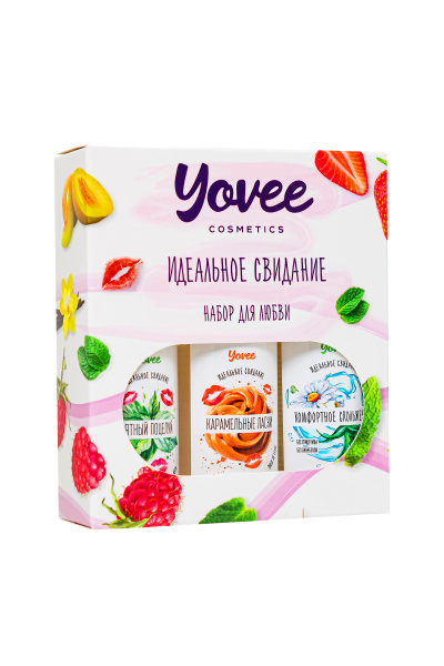 Набор гелей-смазок Yovee для любви(Комфортное скольжение+Карамельные ласки+Мятный поцелуй),3х50 мл