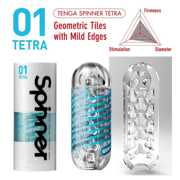 Мастурбатор нереалистичный Tenga Spinner Pixel ТПЭ,мятный,13см